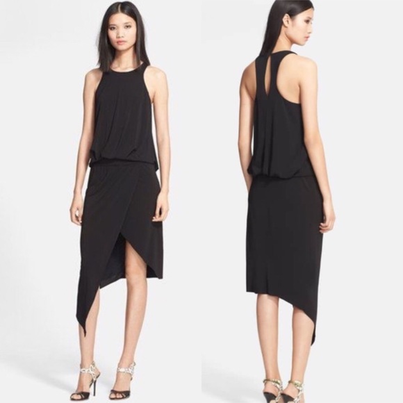 Elizabeth and James Dresses & Skirts - Elizabeth and James Rowan Dress Blouson Sleeveless Asymmetric Midi Black Size XS